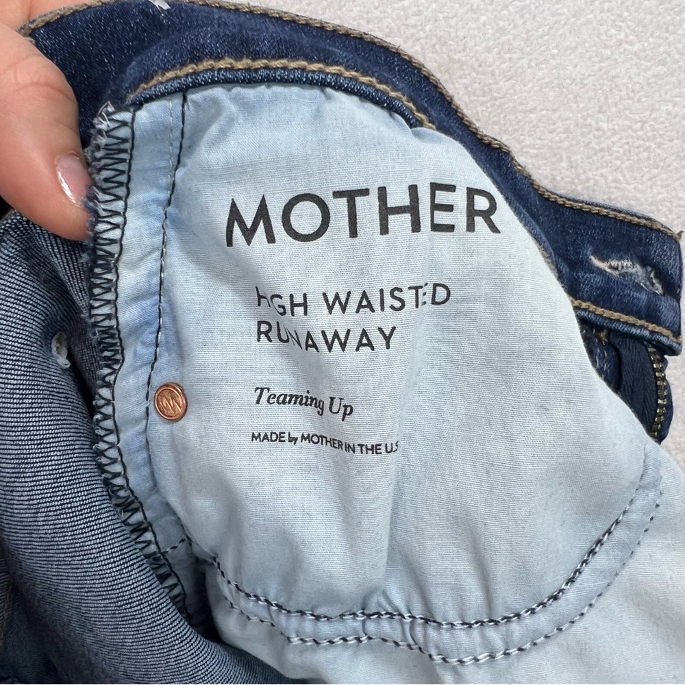 MOTHER High Waisted Runaway Skinny Flare Jeans SIZE 27 Teaming Up Stretch Denim - Picture 11 of 14